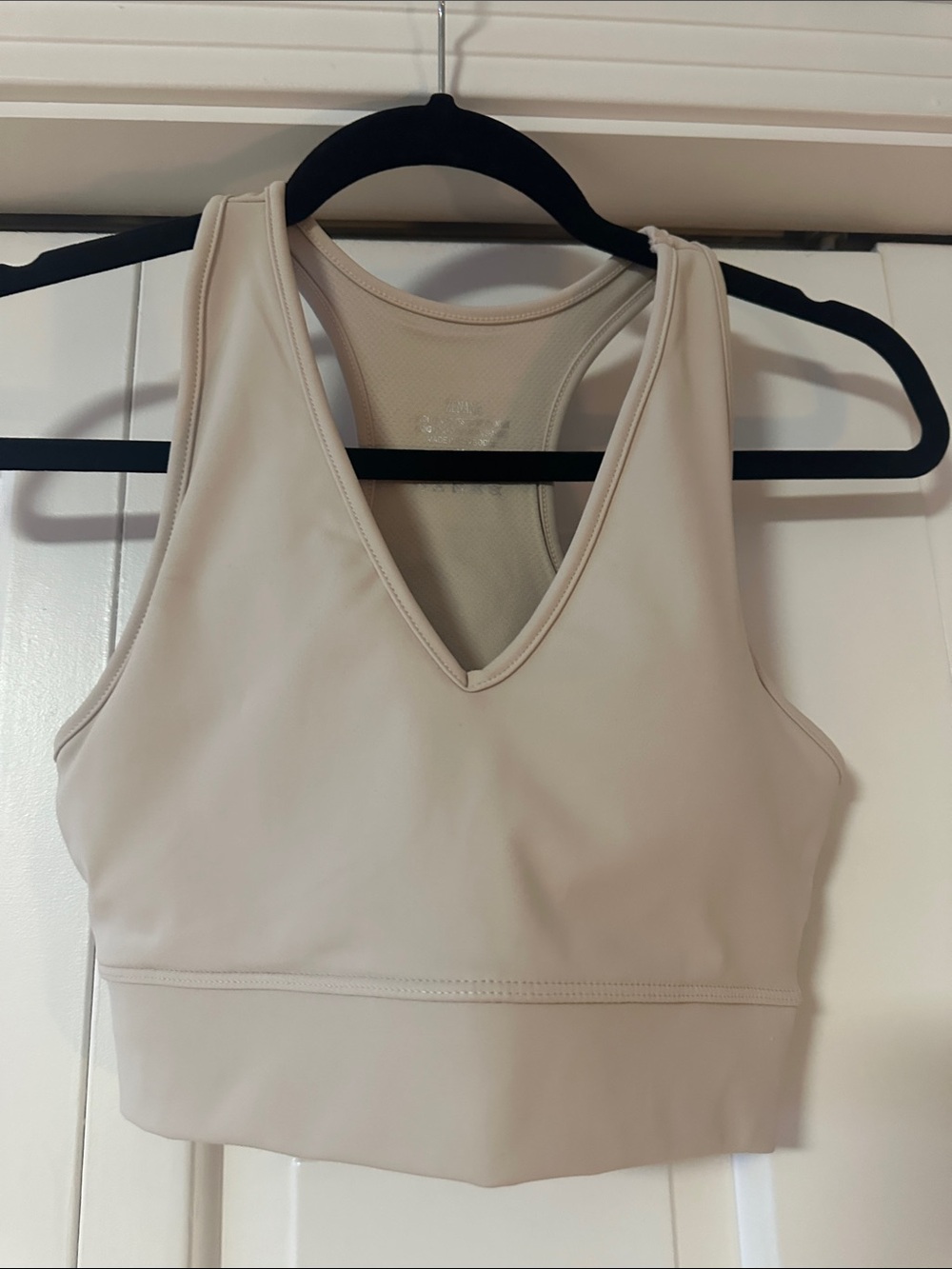 Zenana Outfitters Beige V-Neck Racerback Sports Bralette